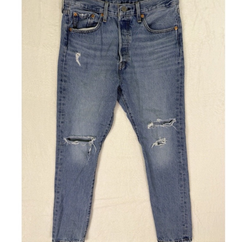 Aerie Men's Light Blue Distressed Skinny Jeans